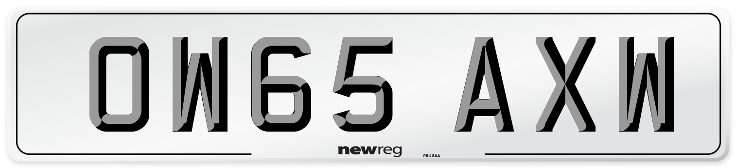 OW65 AXW Number Plate from New Reg